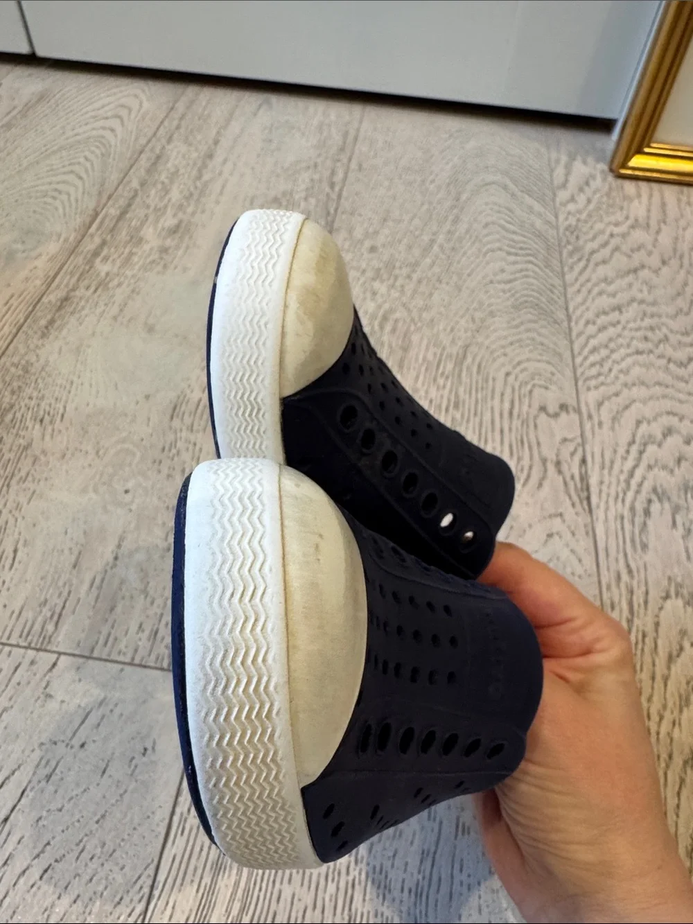 Native Kids Slip-On Water Shoes in Navy and White